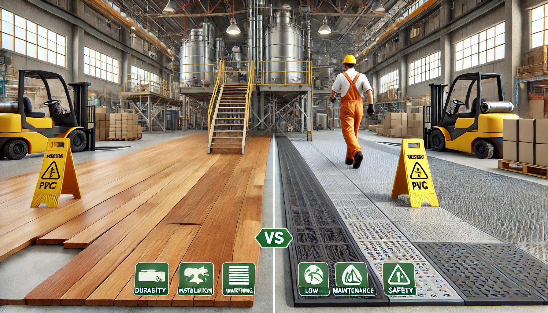 The Resilience Showdown: Wooden Flooring vs. PVC Interlocking Floor Tiles in Factories