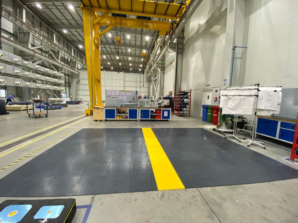 Home 16 Tiepro floor in a heavy-engineering hall