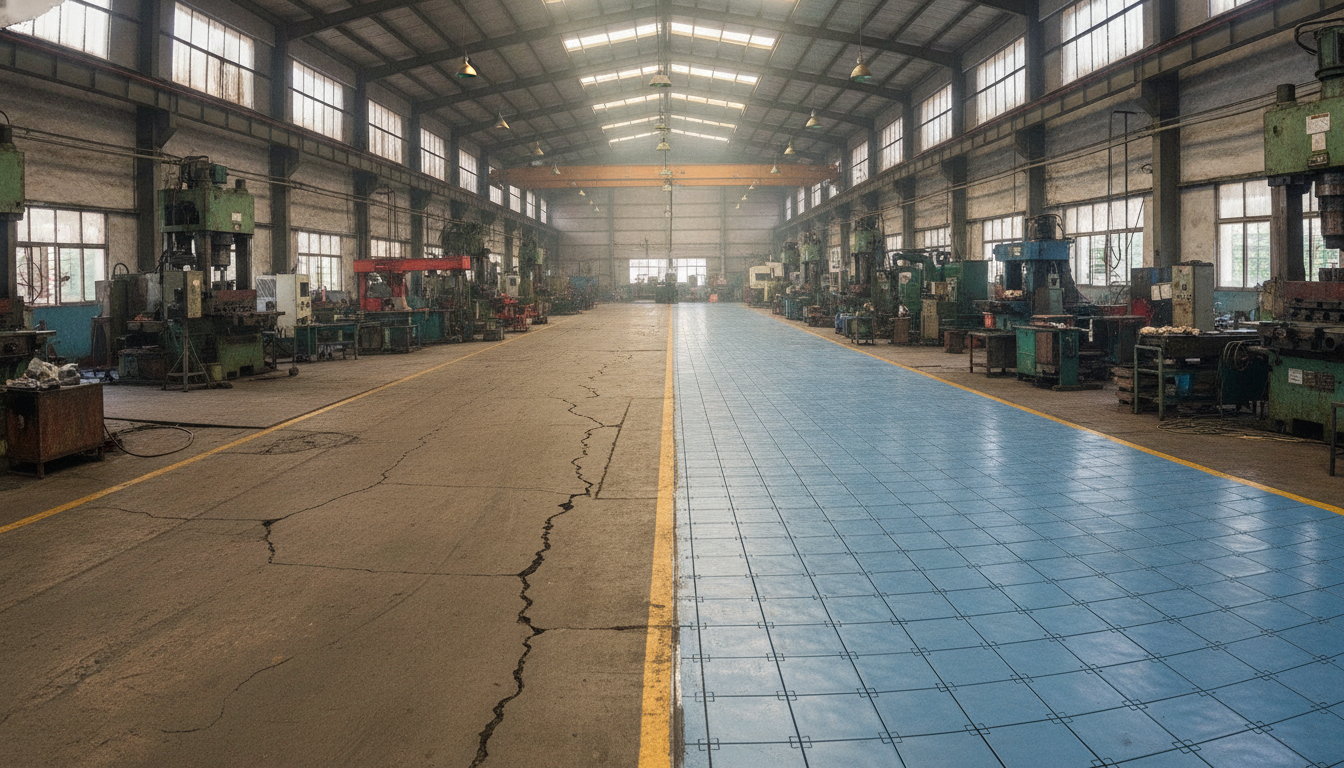 Concrete vs. PVC Interlocking Floor Tiles: Which is Better for Heavy Machinery Environments?