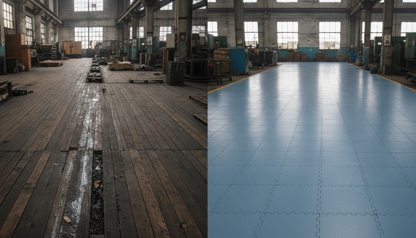 The Resilience Showdown: Wooden Flooring vs. PVC Interlocking Floor Tiles in Factories